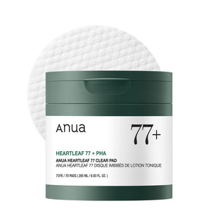 ANUA Heartleaf 77 - Almohadilla de tóner, almohadillas faciales exfoliantes suaves para piel cristalina, cuidado hidratante de poros para pieles sensibles
